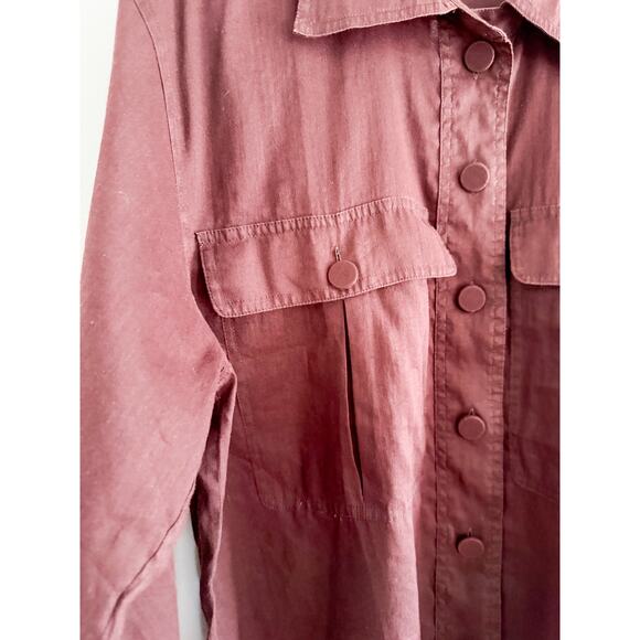 Madewell | NWT Utility-Pocket Button-Up Shirt in Chocolate Raisin Brown Sz L - Picture 6 of 11